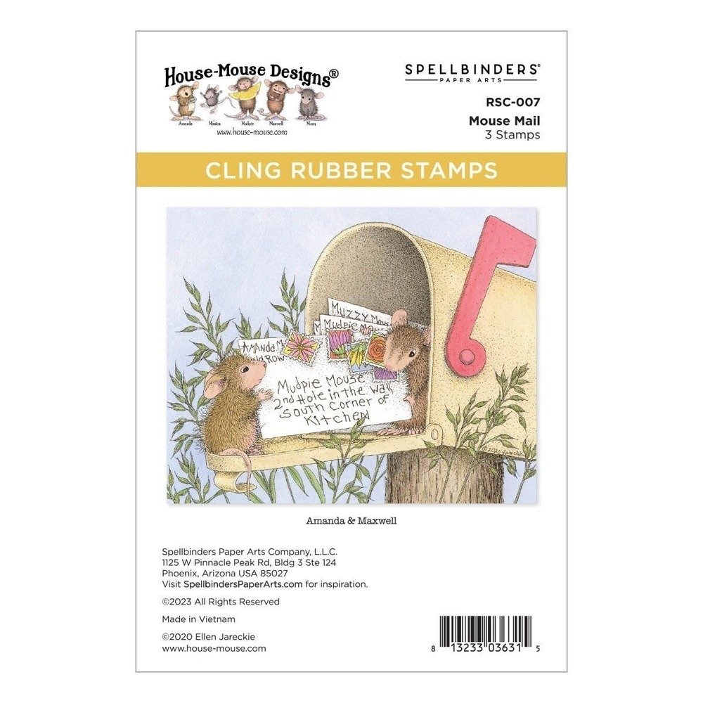 Spellbinders House Mouse Designs Mouse Mail Cling Rubber Stamp Set RSC-007 NEW